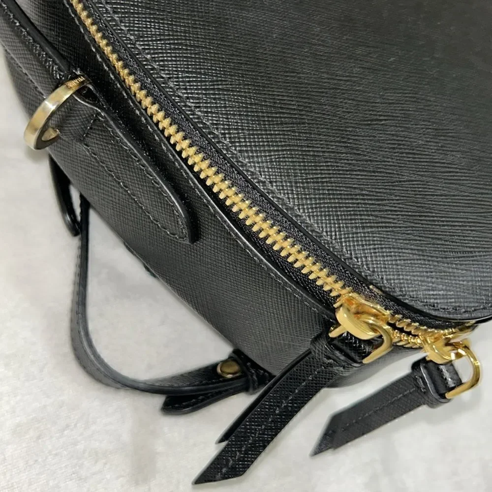 Authentic Prada Black Saffiano Lux Mini Odette Backpack